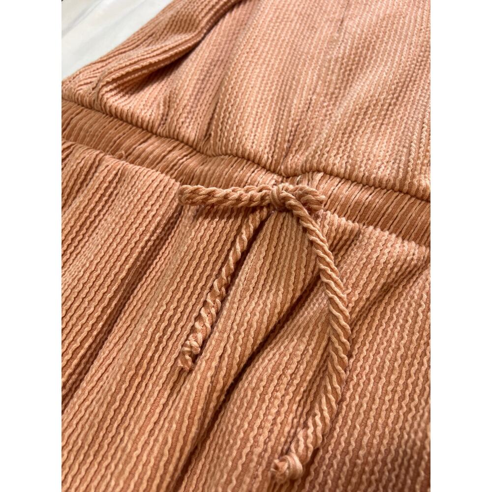 Lovlei Pink Ribbed Knit Jumpsuit Womens L Sleeveless Scoop Neck Lounge Romper - Picture 5 of 8